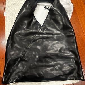 Maison Margiela Black Leather Tote Bag